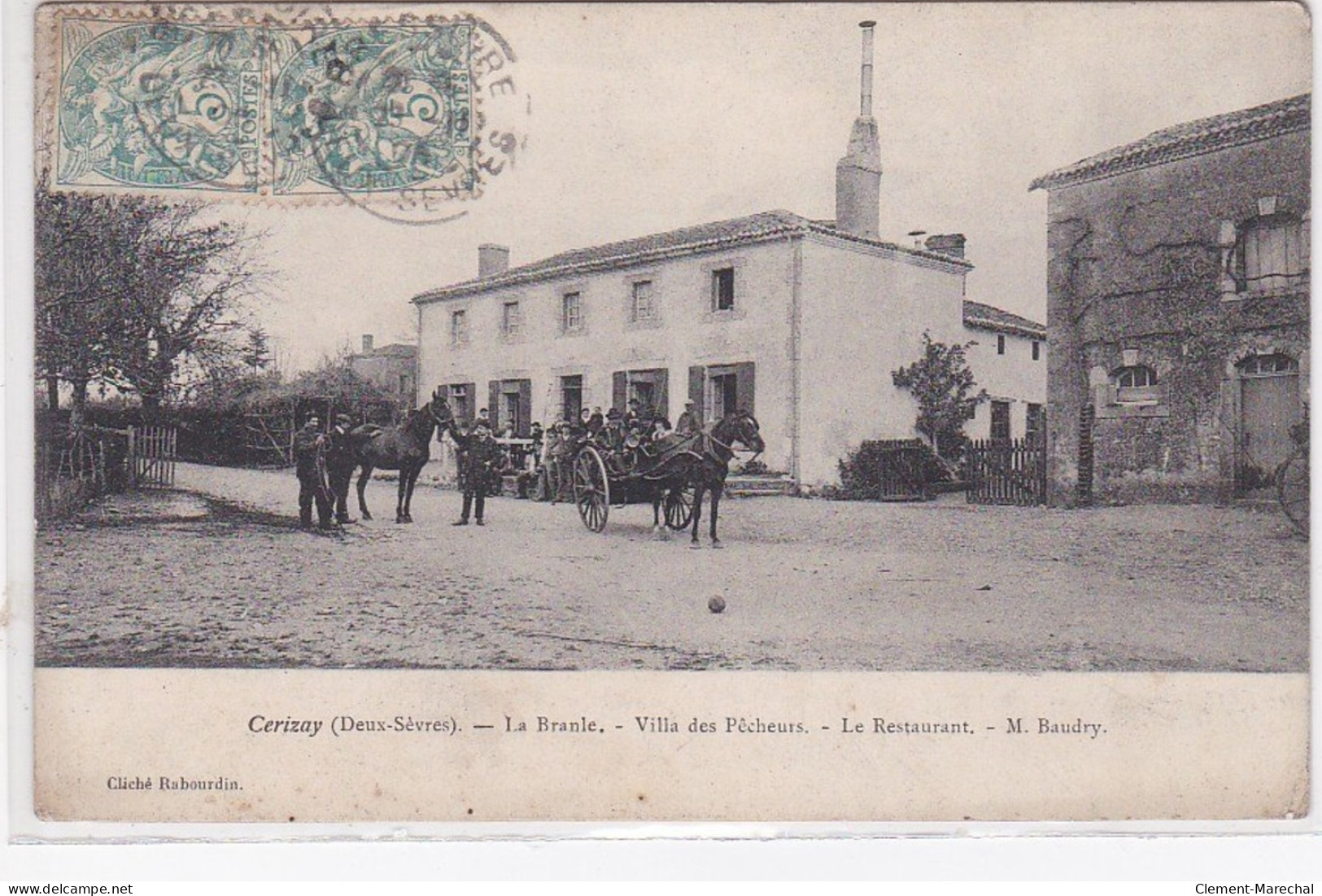 CERIZAY : La Branle - Villa Des Pêcheurs - Le Restaurant Baudry - Bon état (un Coin Plié) - Cerizay