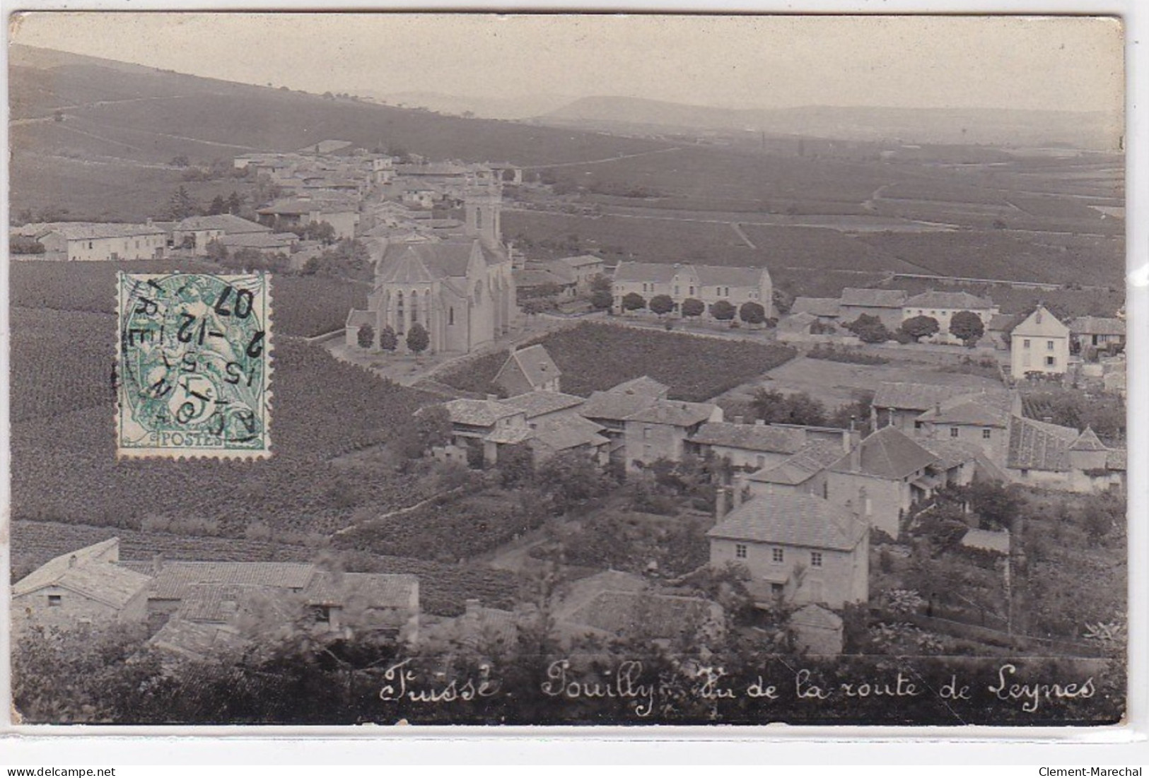 FUISSE POUILLY : Carte Photo Vu De La Route De Leyne En 1907 - Très Bon état - Altri & Non Classificati