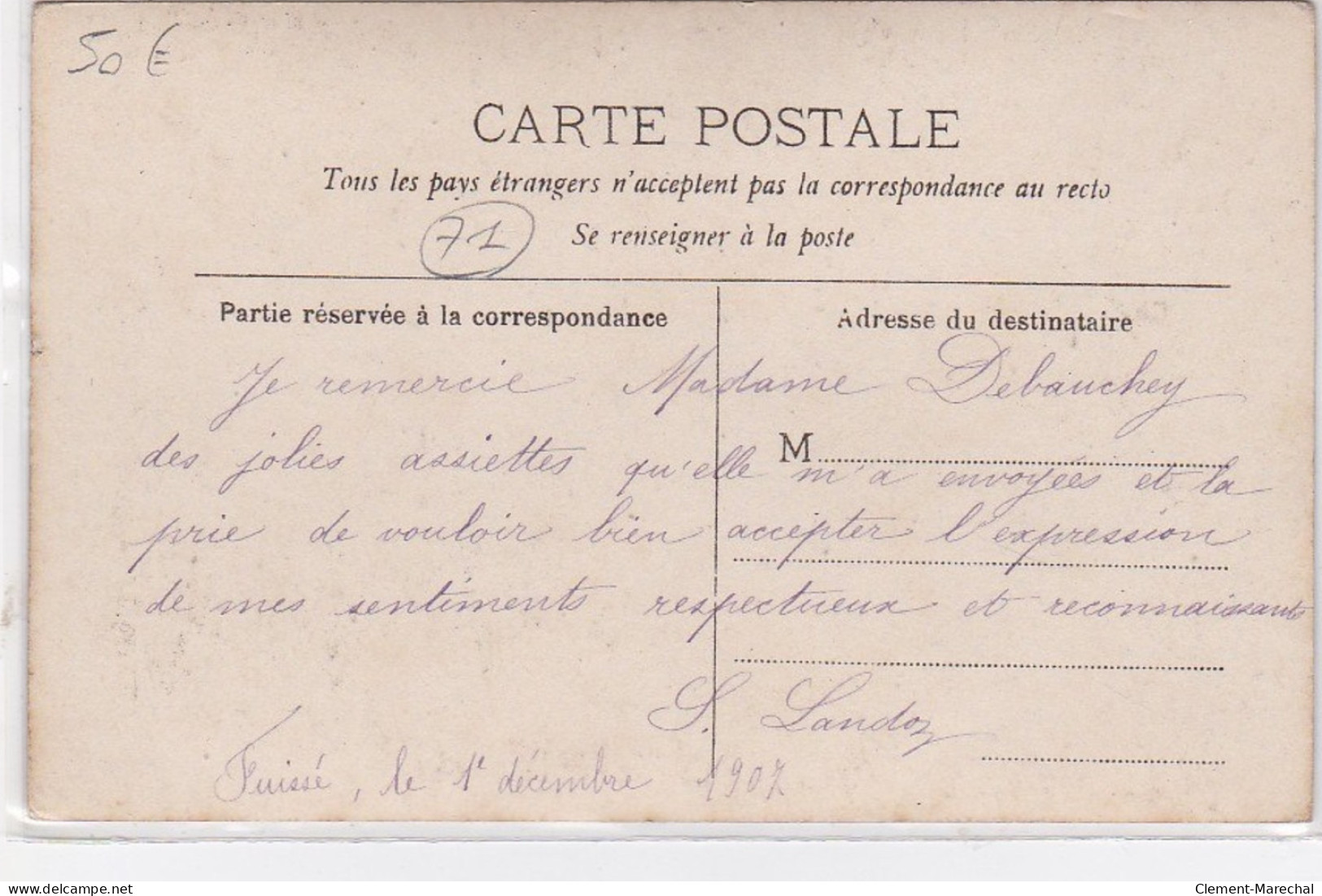 FUISSE POUILLY : Carte Photo Vu De La Route De Leyne En 1907 - Très Bon état - Other & Unclassified