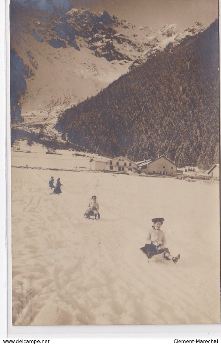 CHAMONIX : Carte Photo De Lugeurs - Très Bon état - Chamonix-Mont-Blanc