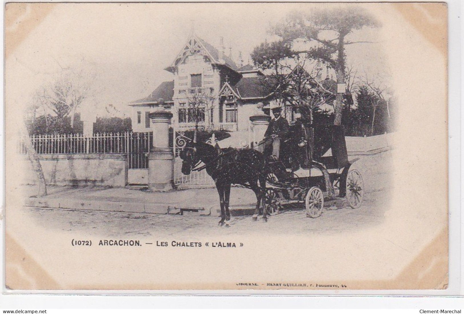 ARCACHON : Les Chalets L'Alma (fiacre - Attelage) - Bon état (marques D'album) - Arcachon