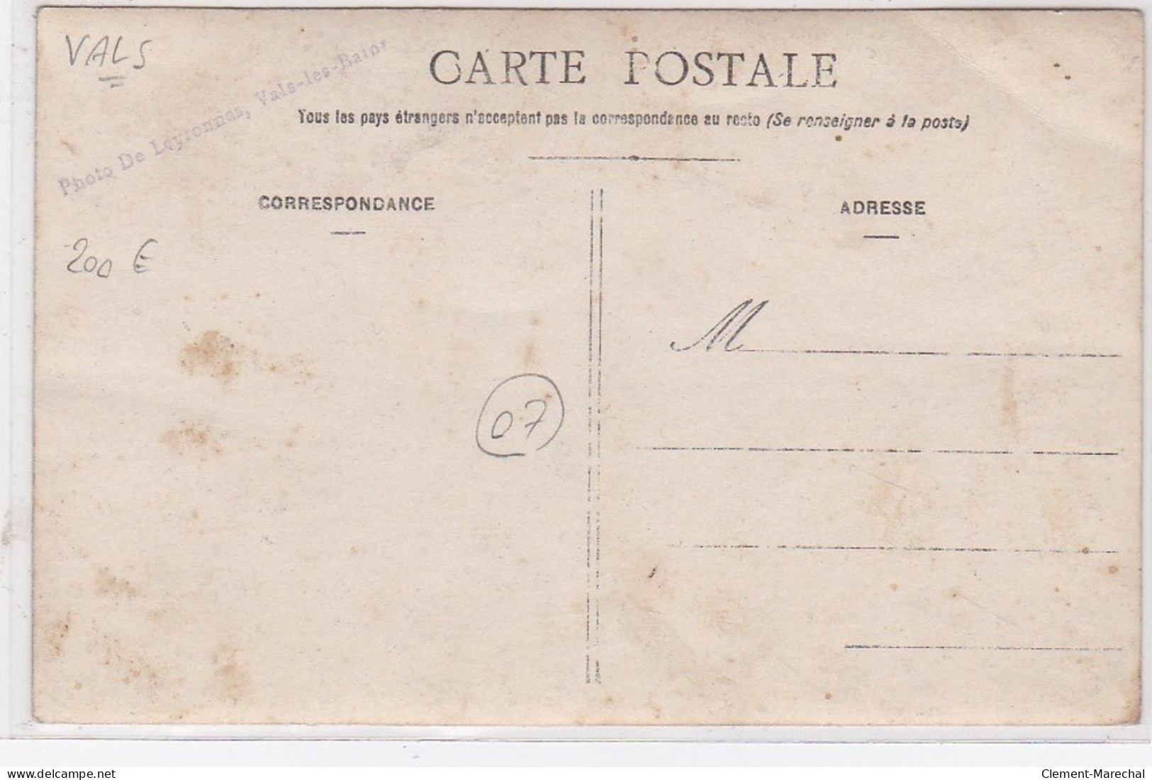 VALS : Carte Photo D'une Bijouterie Et éditeur De Cartes Postales (automobile) (photo De Leyronnas) - Très Bon état - Vals Les Bains