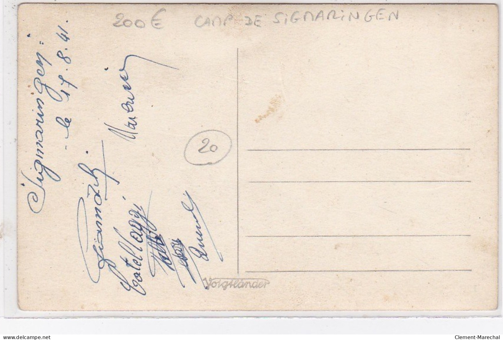 Carte Photo D'un Groupe De Prisonniers Corses Au Camp De SIGMARINGEN En 1941 - Bon état - Altri & Non Classificati