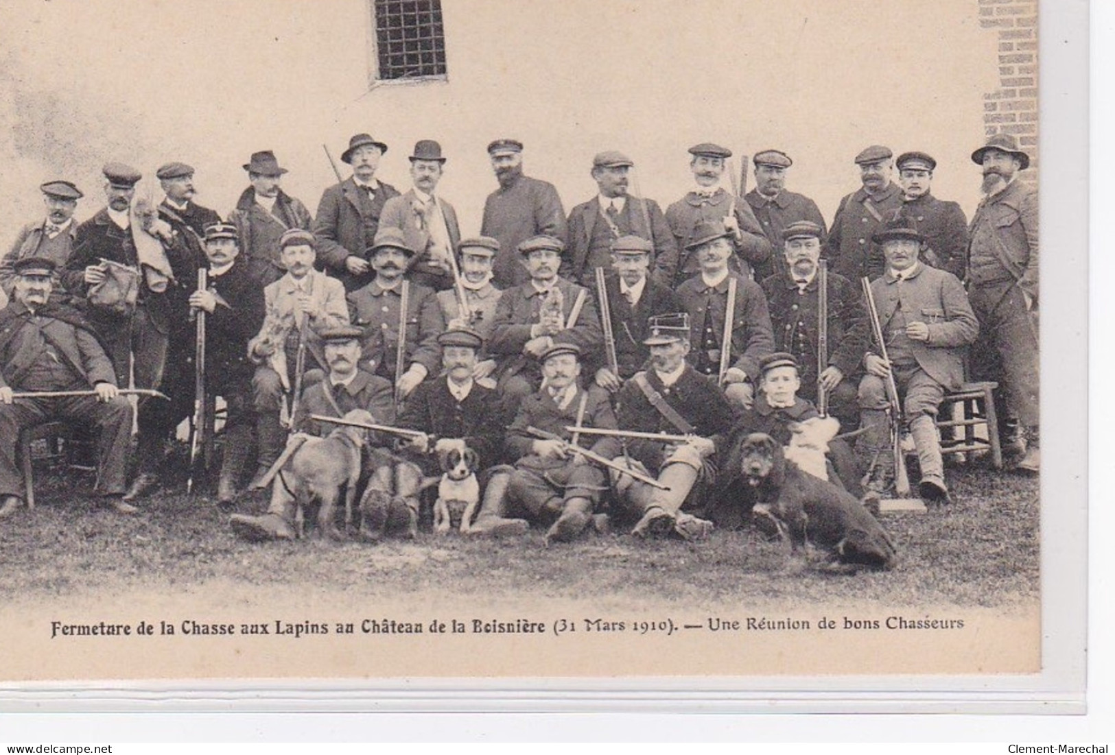 Fermeture De La Chasse Aux Lapins Au Chateau De La Boisnière En 1910 (une Réunion De Bons Chasseurs) - Très Bon état - Altri & Non Classificati