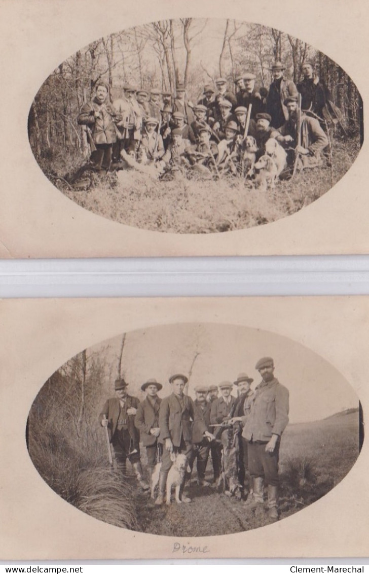 DROME : Lot De 2 Cartes Photos De Scènes De Chasse (photo CHARVAT à GRAND SERRE)- Bon état - Sonstige & Ohne Zuordnung