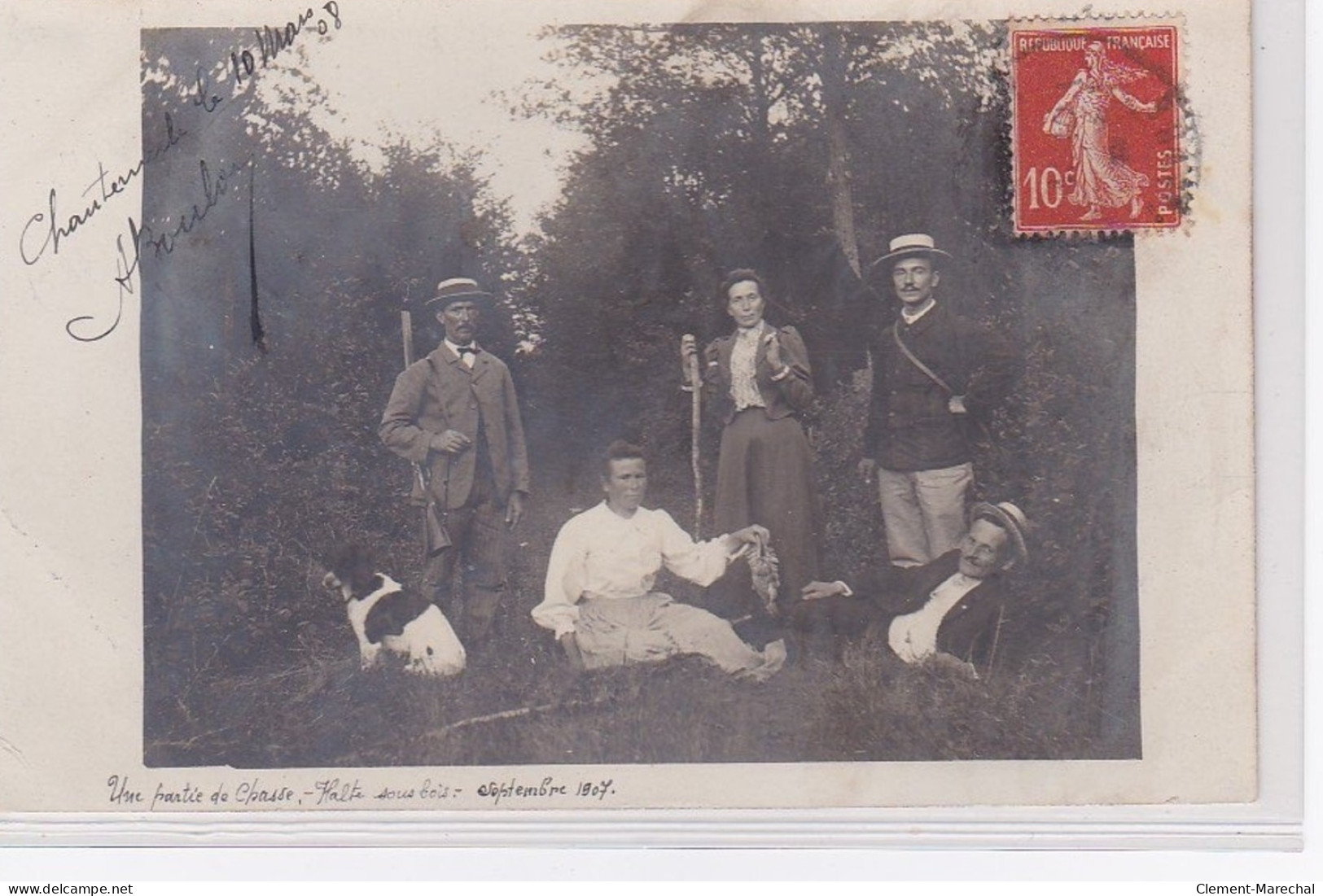 CHANTEMERLE : Carte Photo D'une Partie De Chasse En 1907 - Très Bon état - Otros & Sin Clasificación