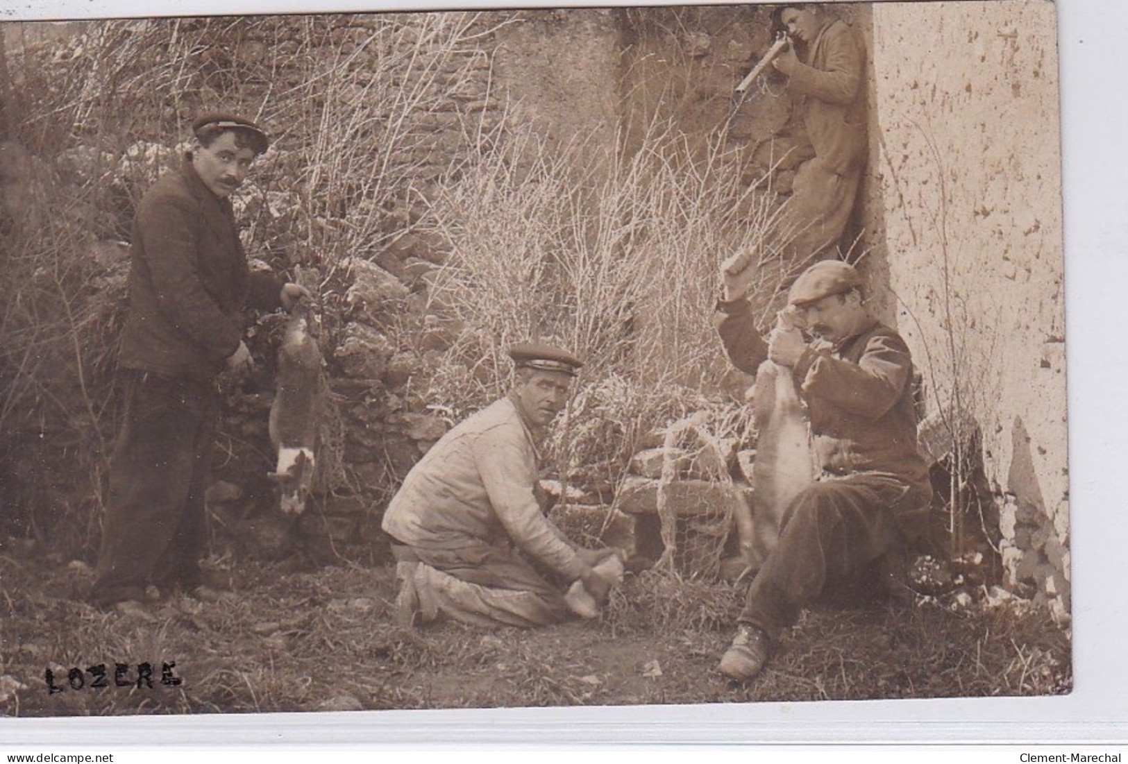 Carte Photo D'une Scène De Chasse (photo PLANCHON à MENDE)  - Très Bon état - Other & Unclassified