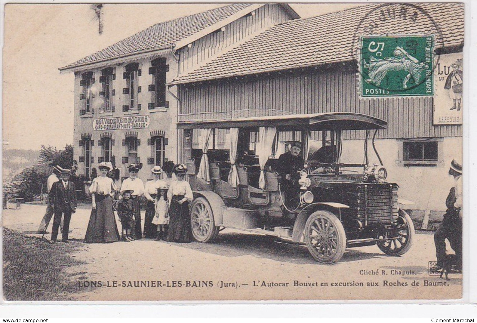 LONS LE SAUNIER LES BAINS : L'autocar BOUVET En Excursion Aux Roches De Baume - Bon état - Lons Le Saunier