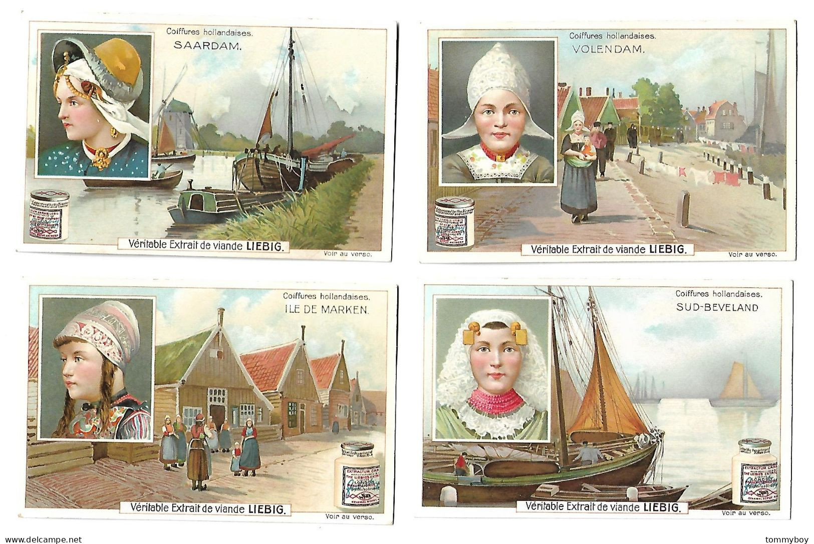 S 844, Liebig 6 Cards, Coiffures Hollandaises (one Card Has Small Damage At One Corner)(ref B22) - Liebig