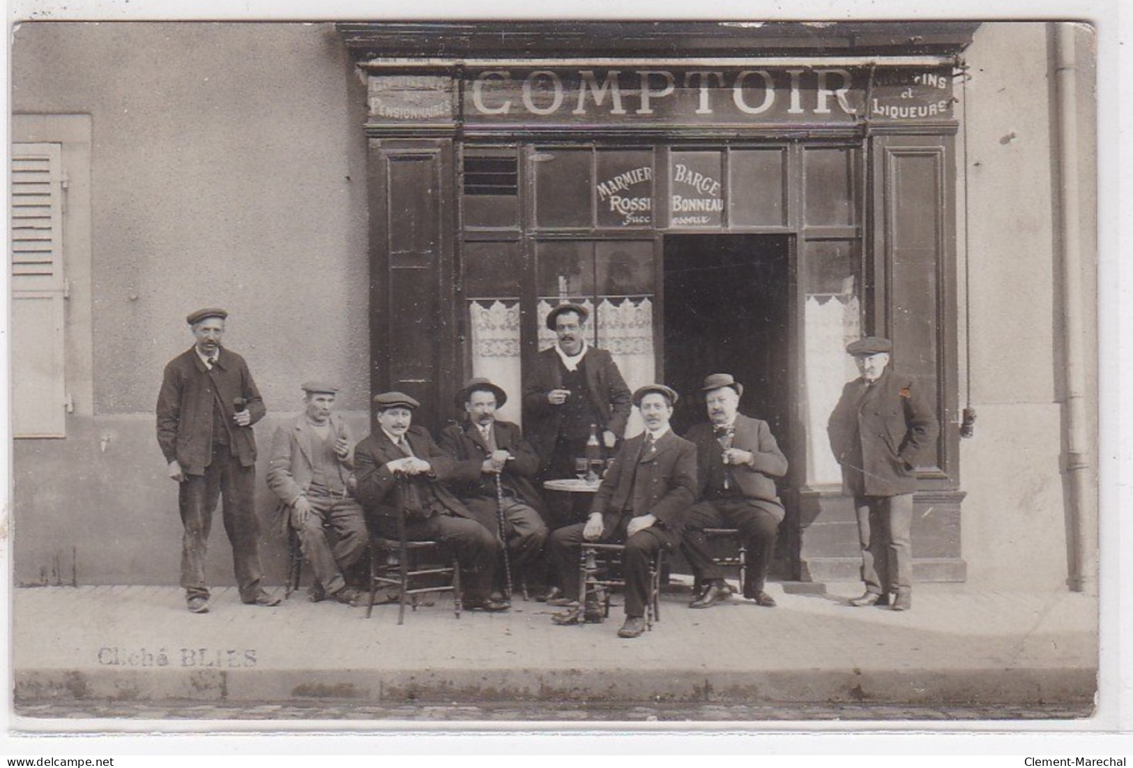 CLERMONT FERRAND : Carte Photo Du Café Comptoir MARMIER BARGE ROSSI BONNEAU (photo Cliche BIES) - Clermont Ferrand