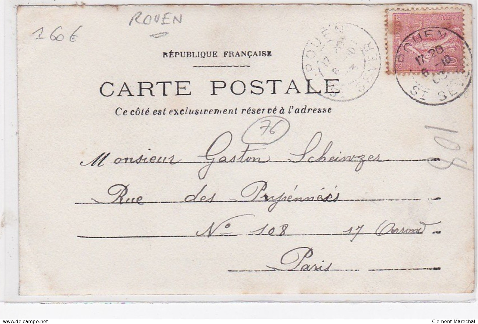 ROUEN : Carte Photo De La Boulangerie Au 132 Rue Saint Sever - Très Bon état - Rouen