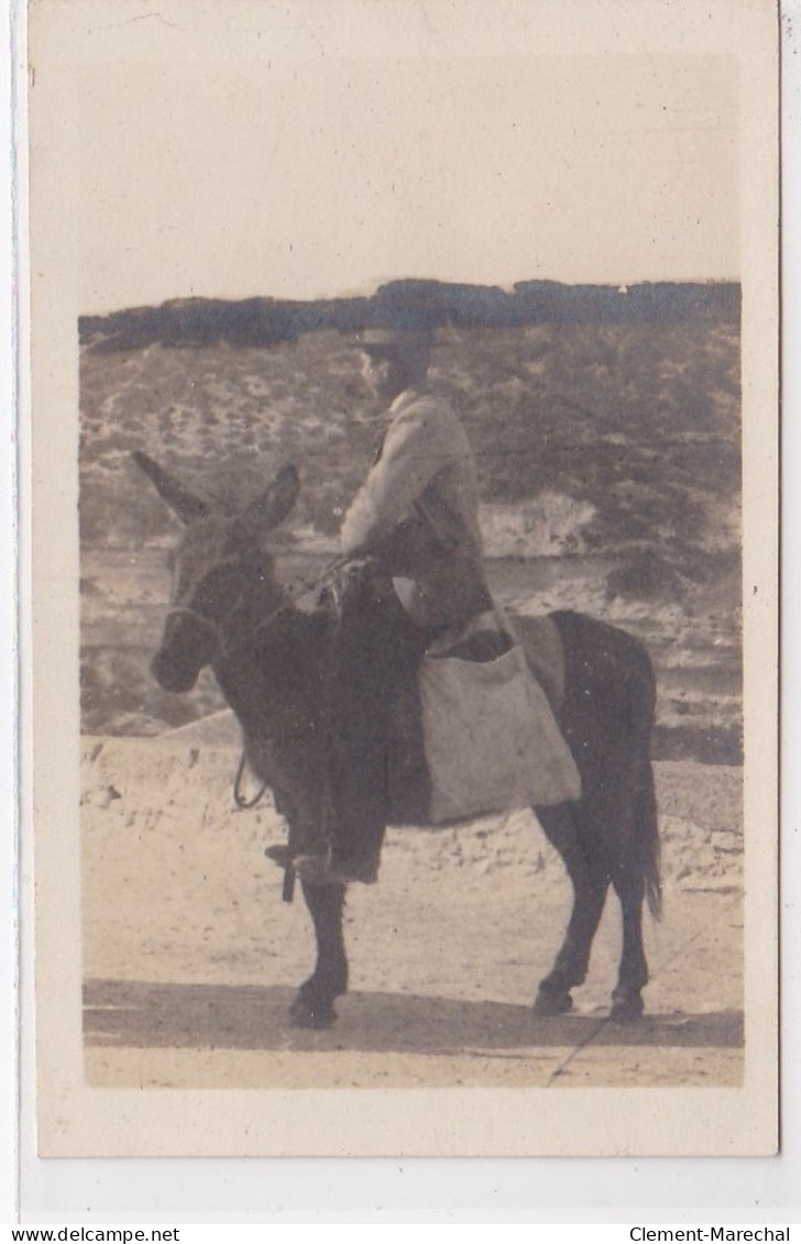 BONIFACIO : Carte Photo D'un Homme Sur Son Ane - Très Bon état - Autres & Non Classés