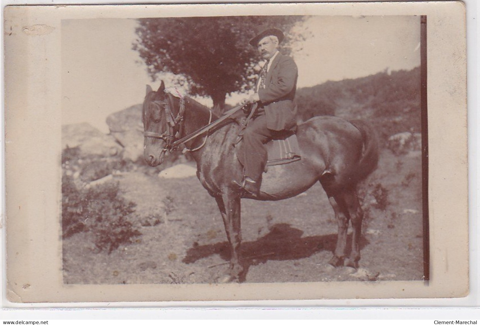 CORSE : Carte Photo D'un Homme à Cheval (près Sainte Marie SICHE ?)- Très Bon état - Andere & Zonder Classificatie