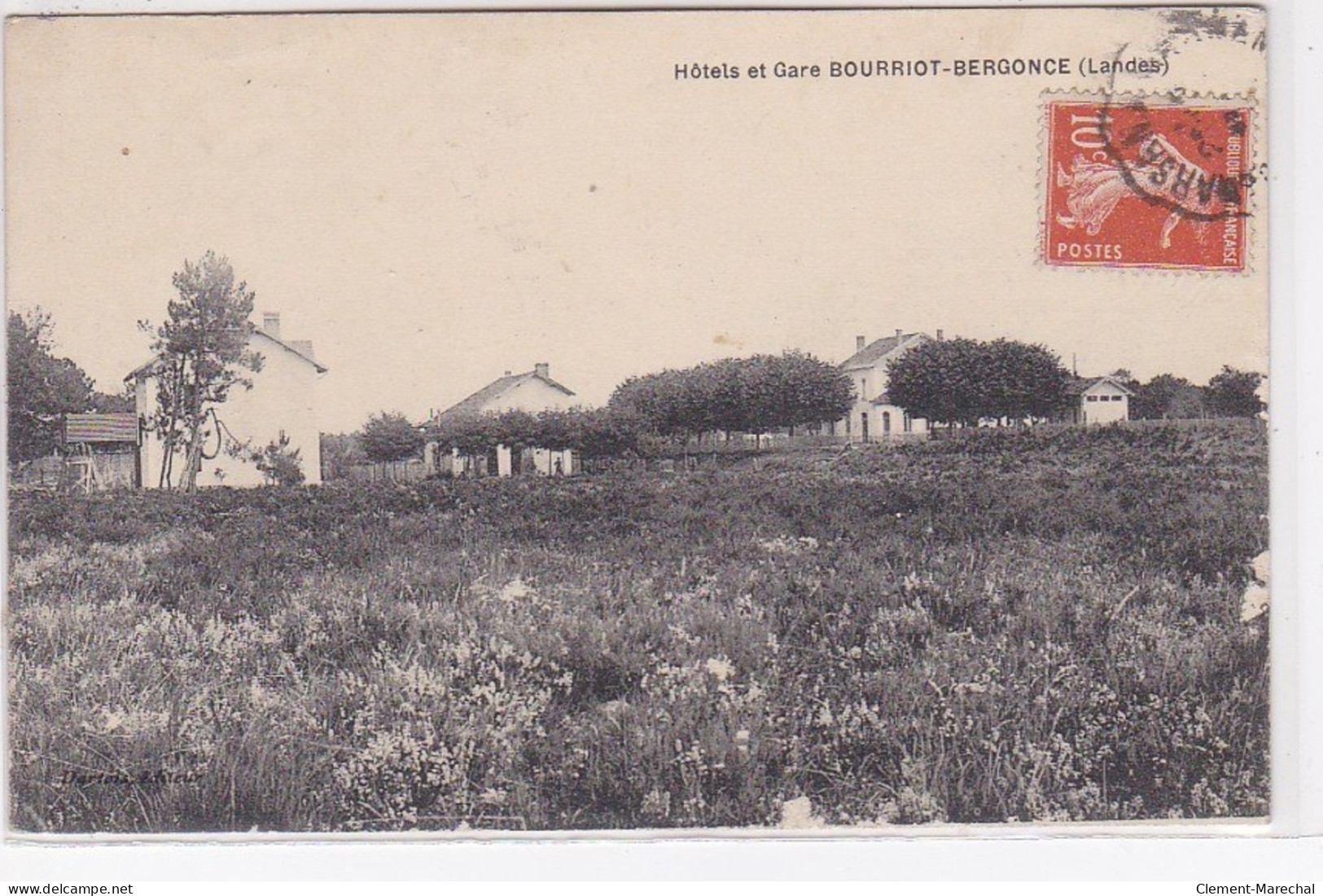 Hotels Et Gare BOURRIOT BERGONCE - Bon état - Autres & Non Classés