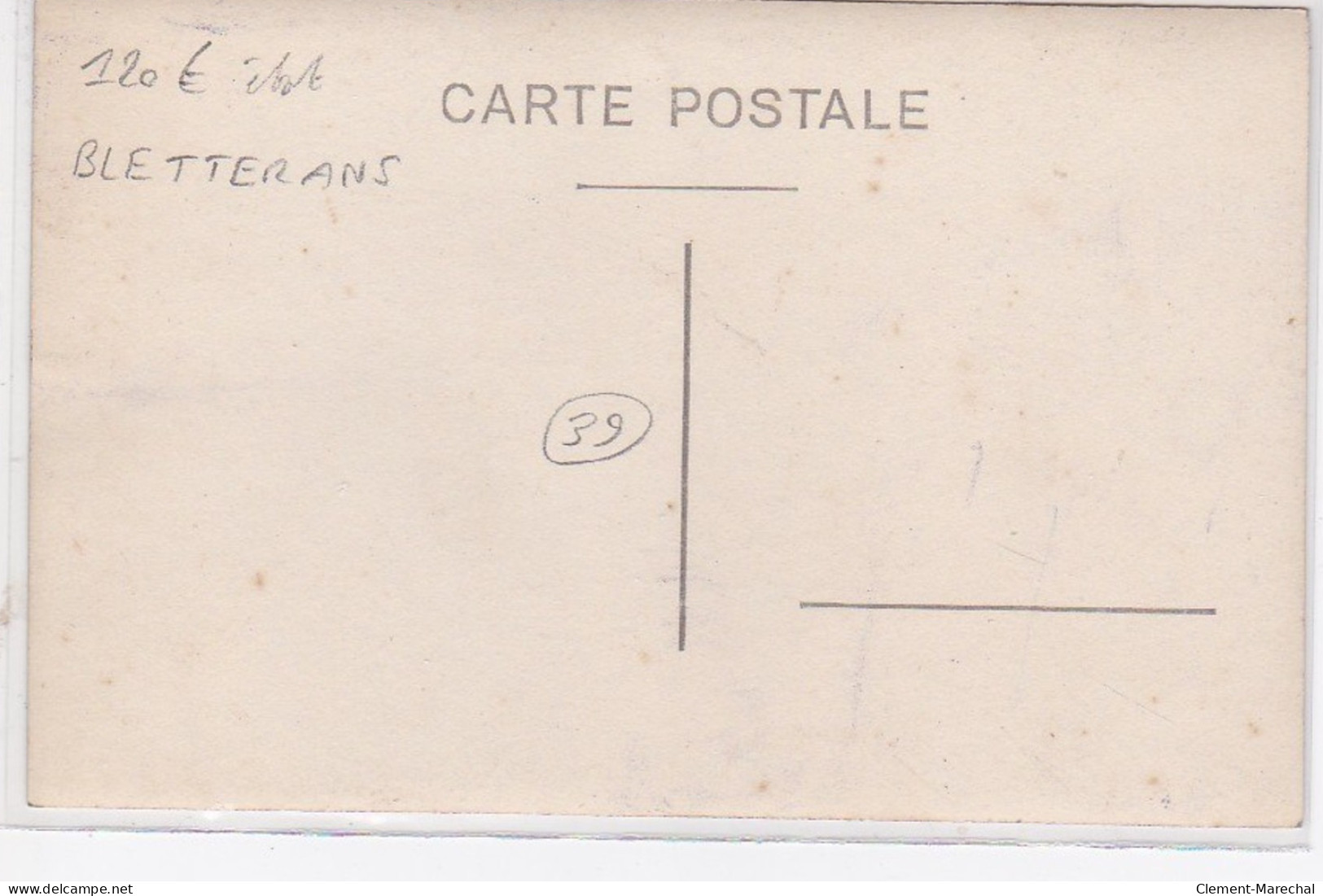 BLETTERANS : Carte Photo Du Café Du Champ De Foire (chaux Lourde Et Grasse) (vélo)- Bon état (traces) - Autres & Non Classés