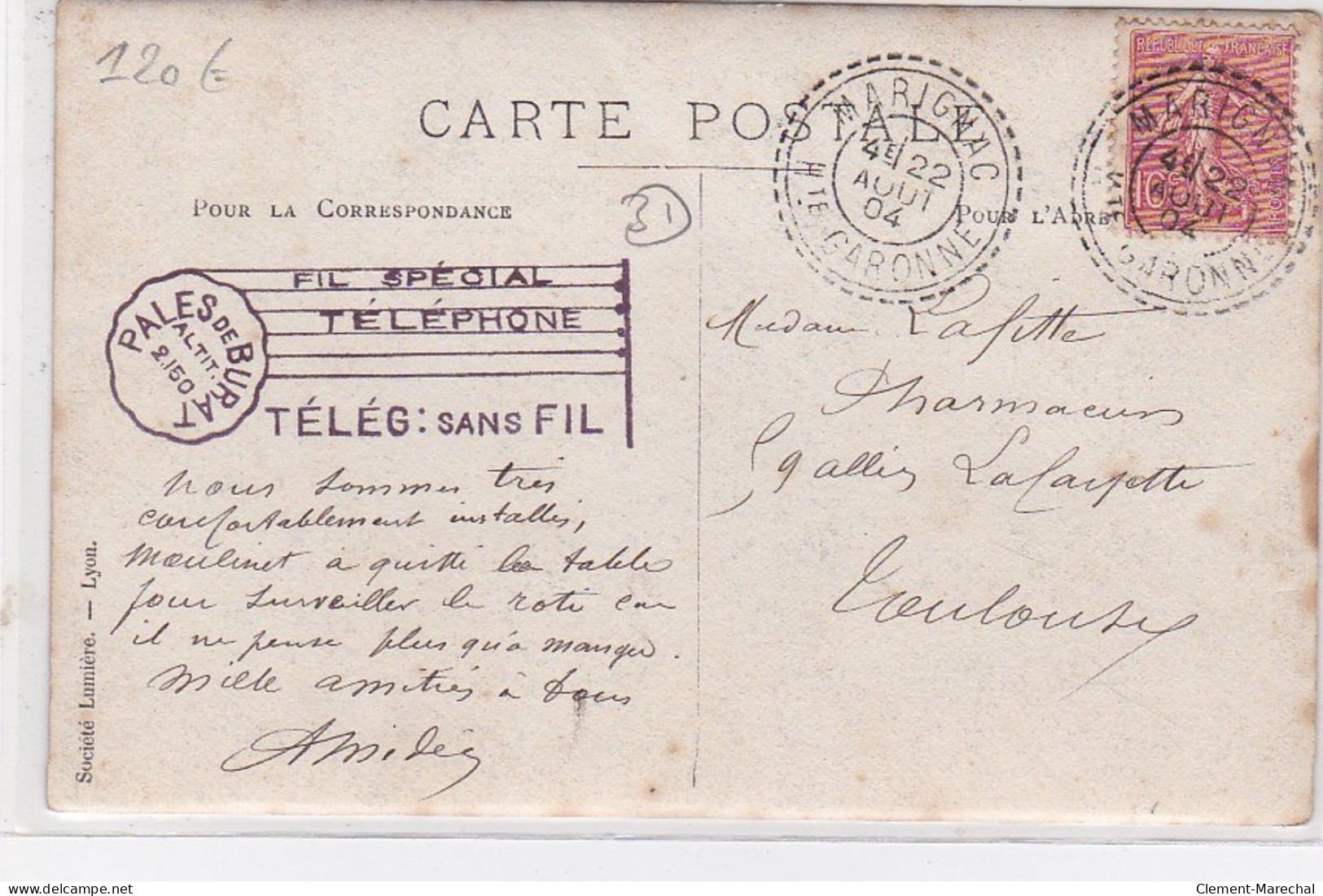 PALES DE BURAT : Carte Photo Du Refuge En Montagne (cachet Perlé De MARIGNAC) - Très Bon état - Other & Unclassified