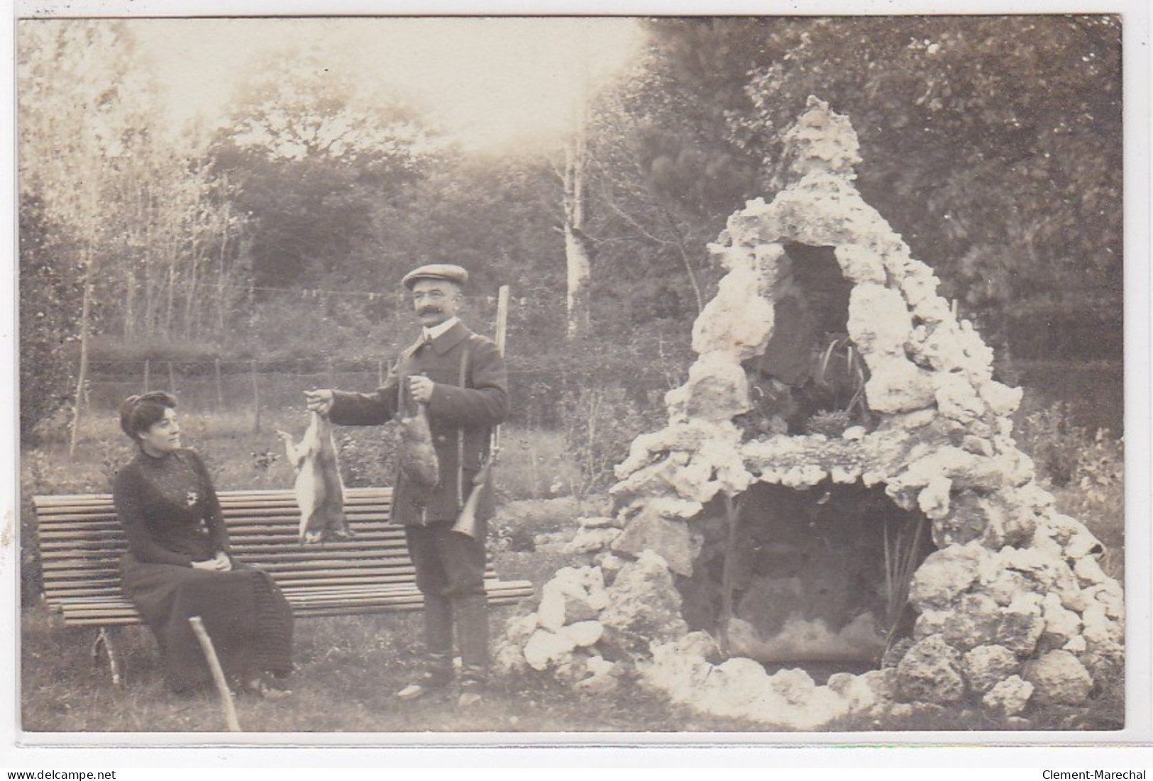 A LOCALISER : Carte Photo D'un Retour De Chasse à Tir (fontaine) - Très Bon état - Sonstige & Ohne Zuordnung