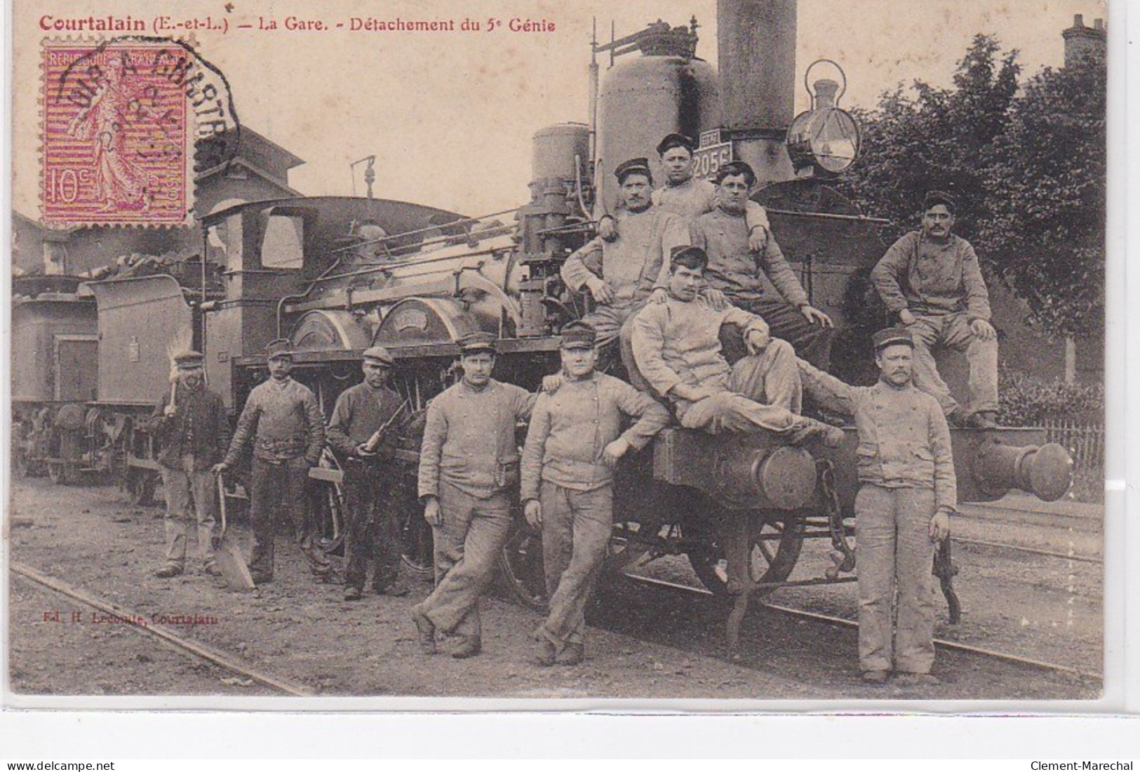 COURTALAIN : La Gare - Détachement Du 5ème Génie - Très Bon état - Courtalain