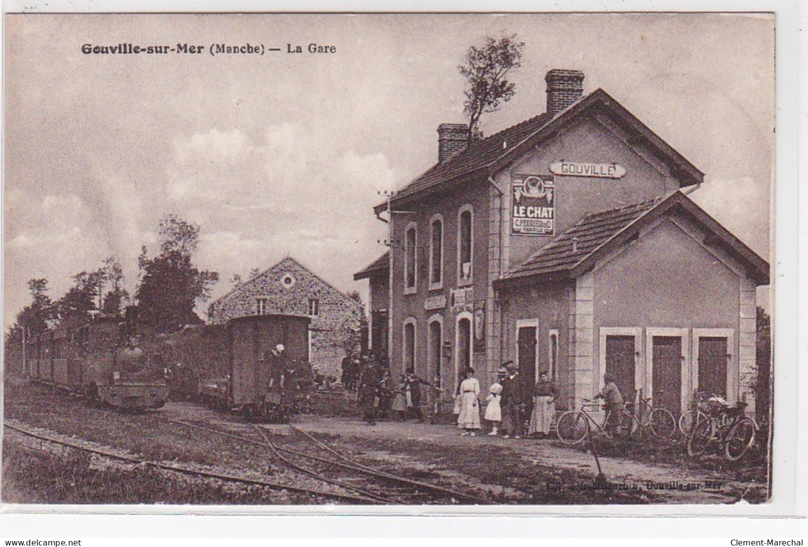 GOUVILLE Sur Mer : La Gare (chemin De Fer) - Très Bon état - Andere & Zonder Classificatie