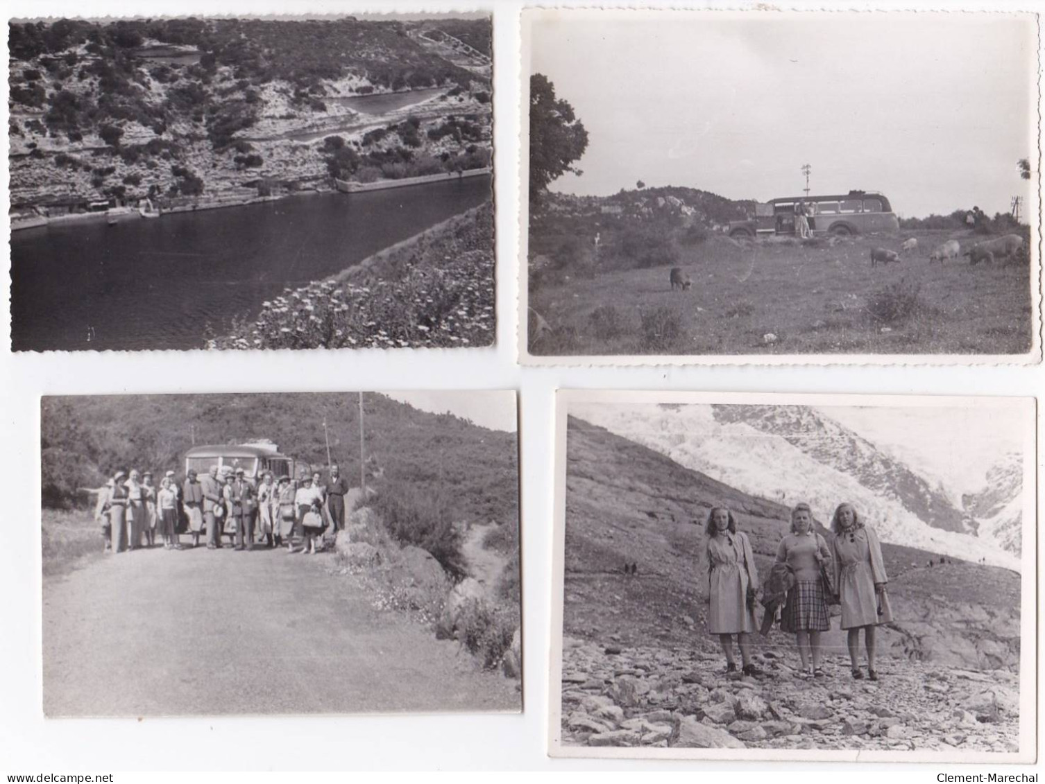 LOT DE 16 Photos D'un Tour De Corse En 1951 (facteur Entre Porto Vecchio Et Bonifacio, Autobus, Col De Verde (11x8cm) - Andere & Zonder Classificatie