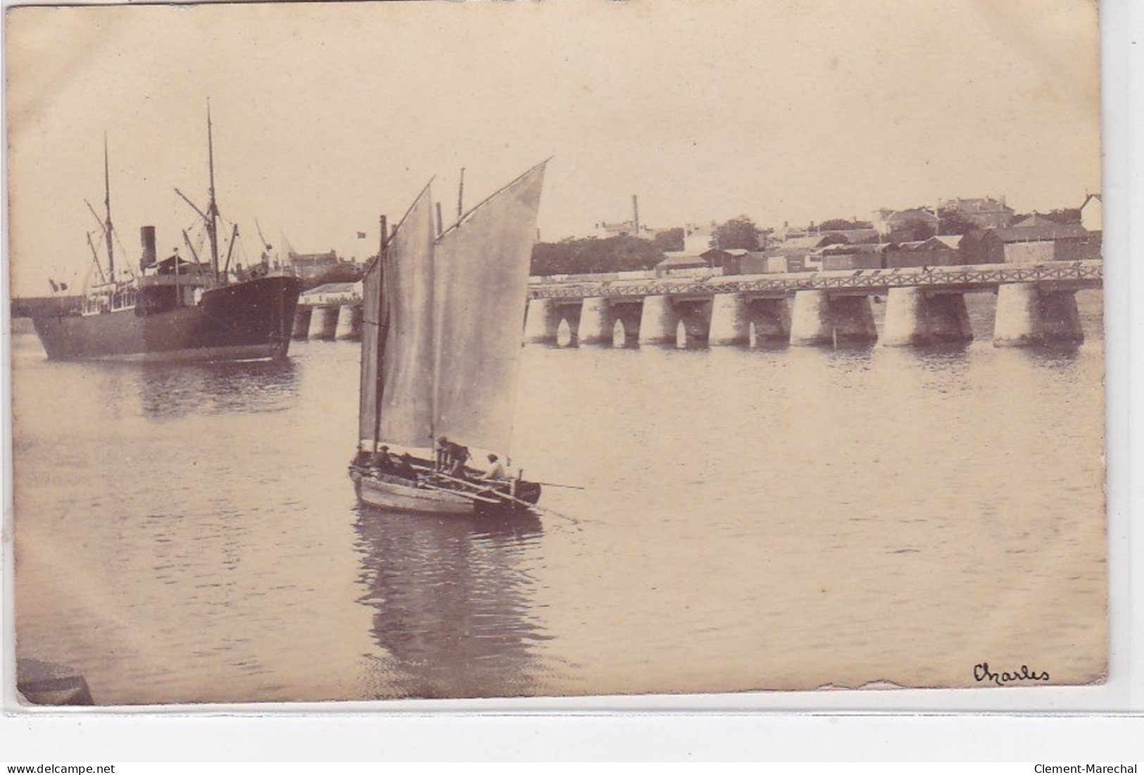 LES SABLES D'OLONNE : Carte Photo Du Bateau "Penfeld" Dans Le Port - Très Bon état - Sables D'Olonne