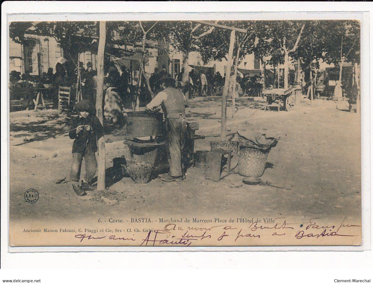 BASTIA : Marchand De Marrons, Place De L'Hôtel De Ville - Très Bon état - Bastia