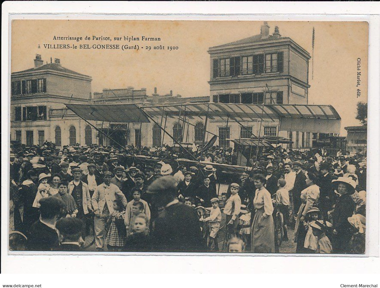 VILLIERS Le BEL GONESSE : Atterrissage De Parisot, Sur Biplan Farman, 29 Août 1910 - Très Bon état - Villiers Le Bel