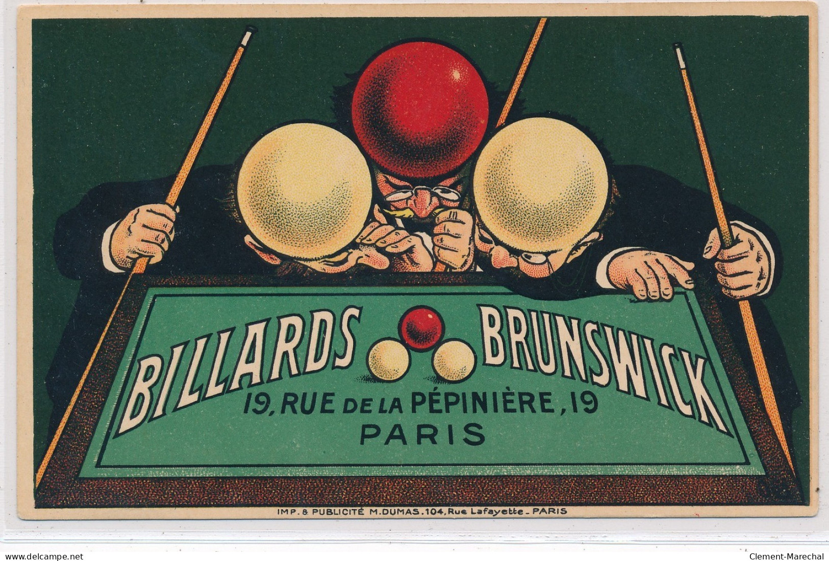 PUBLICITE : Billards Brunswick A  Paris - Très Bon état - Publicidad