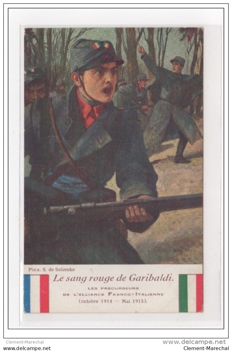 SOLOMKO (illustrateur Russe) : "le Sang Rouge De Garibaldi" (patriotique Ww1 - Légion) - Très Bon état - Solomko, S.