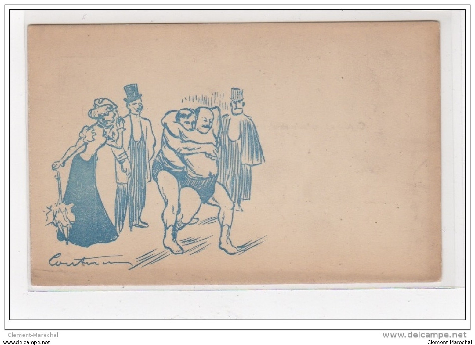 COUTURIER : Carte Postale Sur La Lutte Vers 1900 (sports) - Bon état (très Léger Défaut) - Otros & Sin Clasificación