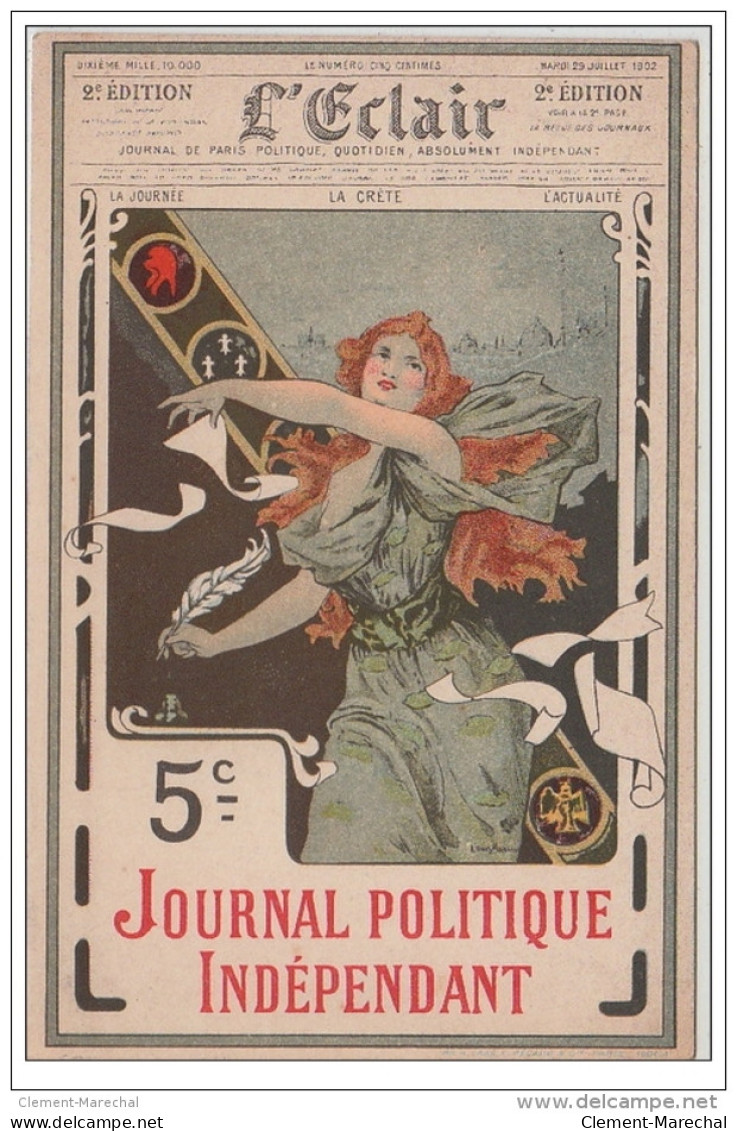 Publicité Pour Le Journal "L' Eclair" Vers 1900 - Très Bon état - Publicidad