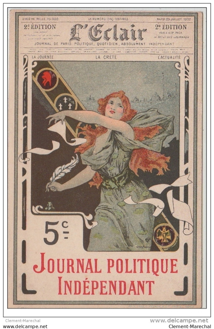Publicité Pour Le Journal "L' Eclair" Vers 1900 - Très Bon état - Reclame