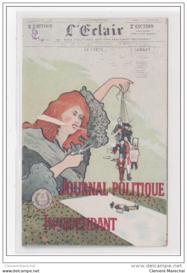 PUBLICITE Pour Le Journal  "l'Eclair" A  Paris Vers 1900 Illustrée - Très Bon état (carton Format Cpa) - Other & Unclassified