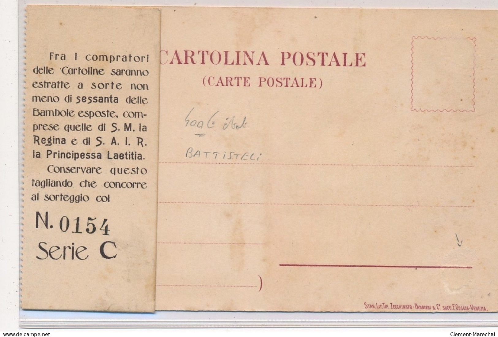PUBLICITE : Charitas Esposizione Di Bambole Artistiche-venezia Aprile-maggio 1900 Battisteli - Etat - Publicité