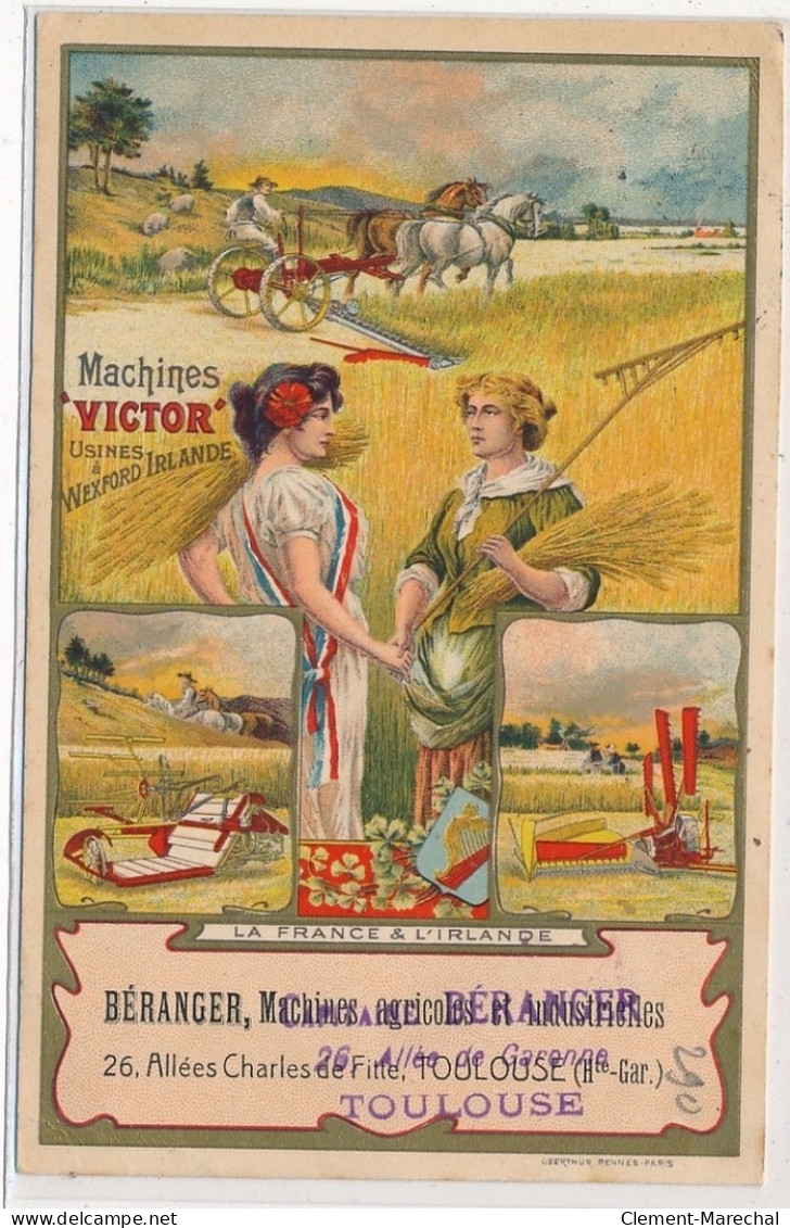 PUBLICITE : Beranger Machine Agricoles Et Industrielles Machines Victor Usines  Wexfort Irlande - Etat - Reclame