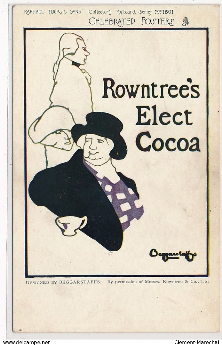 PUBLICITE : Celebrated Posters - Rowntree's Elect Cocoa, Raphael Tuck  Sons - Tres Bon Etat - Publicidad