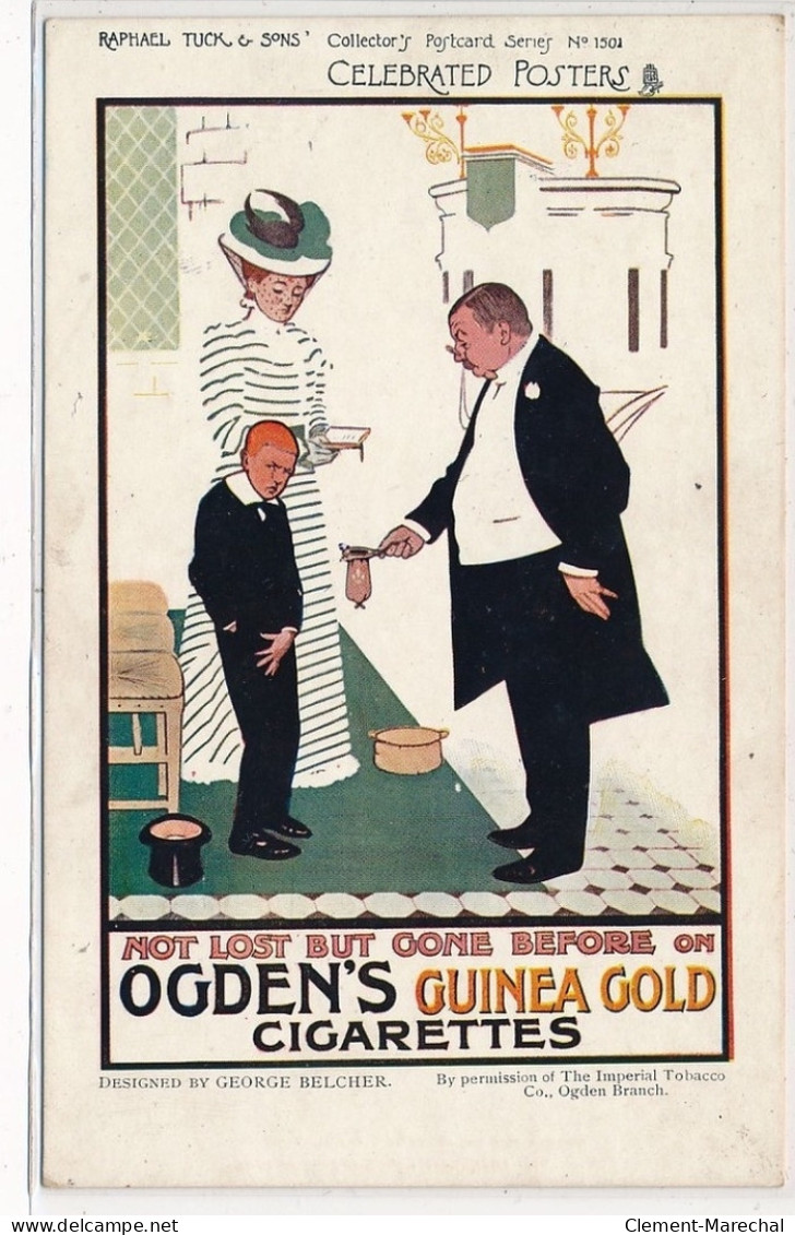 PUBLICITE : Raphael Tuck  Sons Celebrated Posters Not Lost But Gone Before On Ogden's Guinea Gold Cig. - Tres Bon E - Advertising