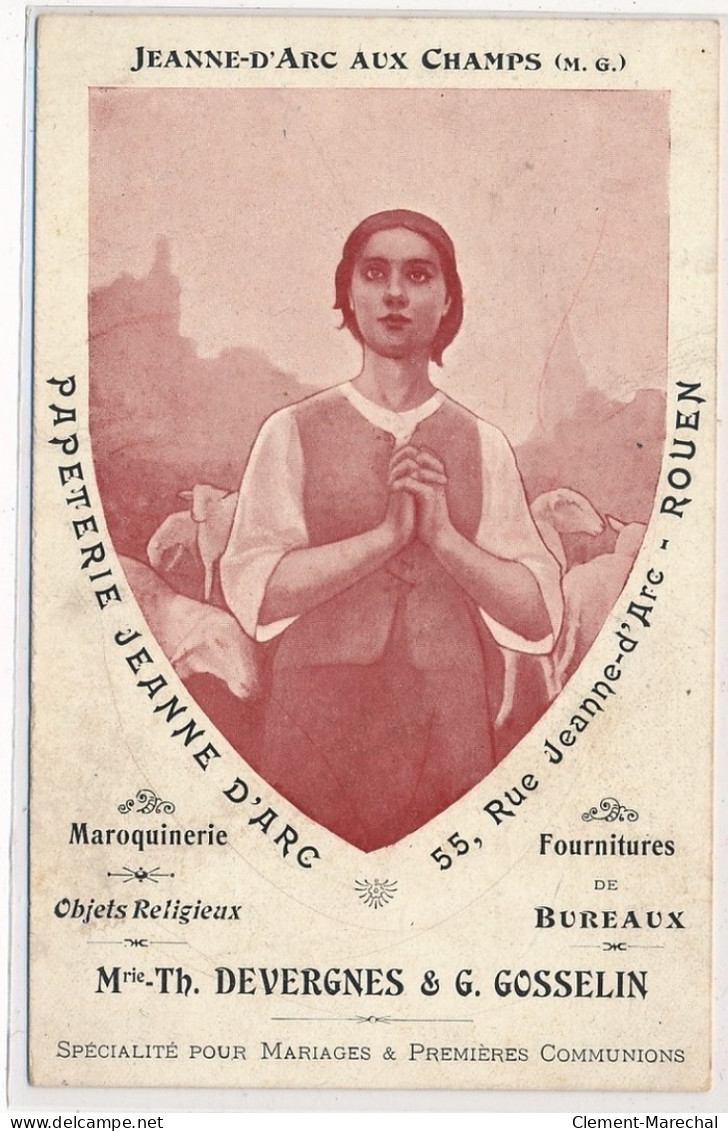 PUBLICITE : Jeanne-d'arc Aux Champs Maroquinerie Fourniture Marie Th. Devergnes  G. Gosselin - Tres Bon Etat - Advertising