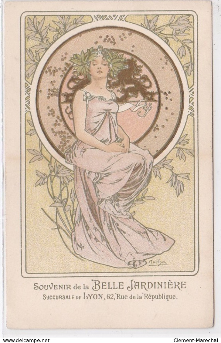 MUCHA Alphons : "femme Hautaine"  Avec Publicité De La Belle Jardinière De Lyon - Très Bon état - Mucha, Alphonse