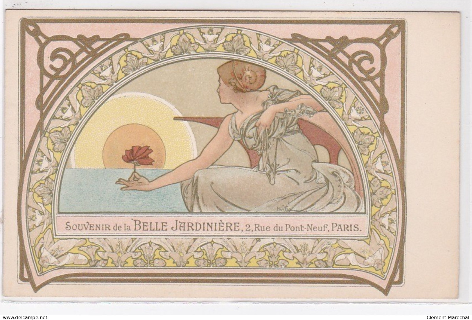 MUCHA Alphons : "Nénuphar"  Avec Publicité De La Belle Jardinière De Paris - Très Bon état - Mucha, Alphonse