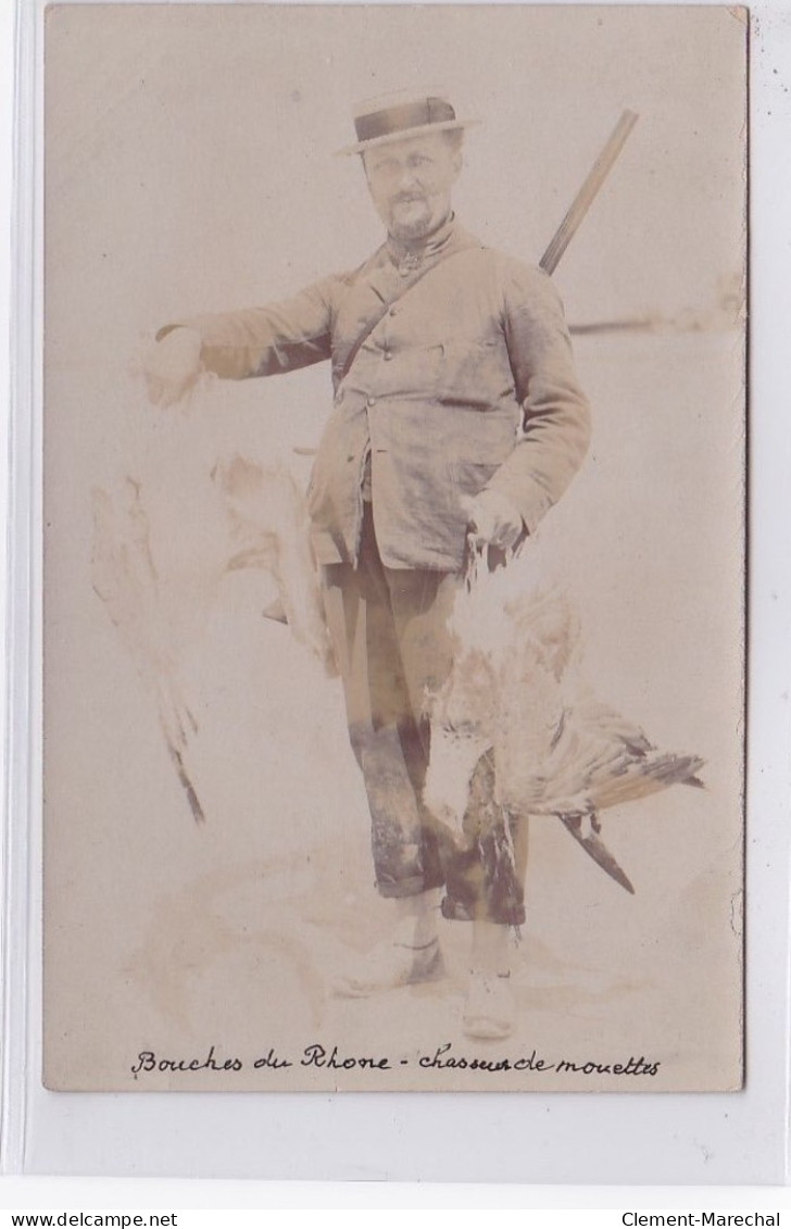 BOUCHES DU RHONE : Carte Photo D'un Chasseur De Mouettes Vers 1910 (oiseaux) - Très Bon état - Other & Unclassified