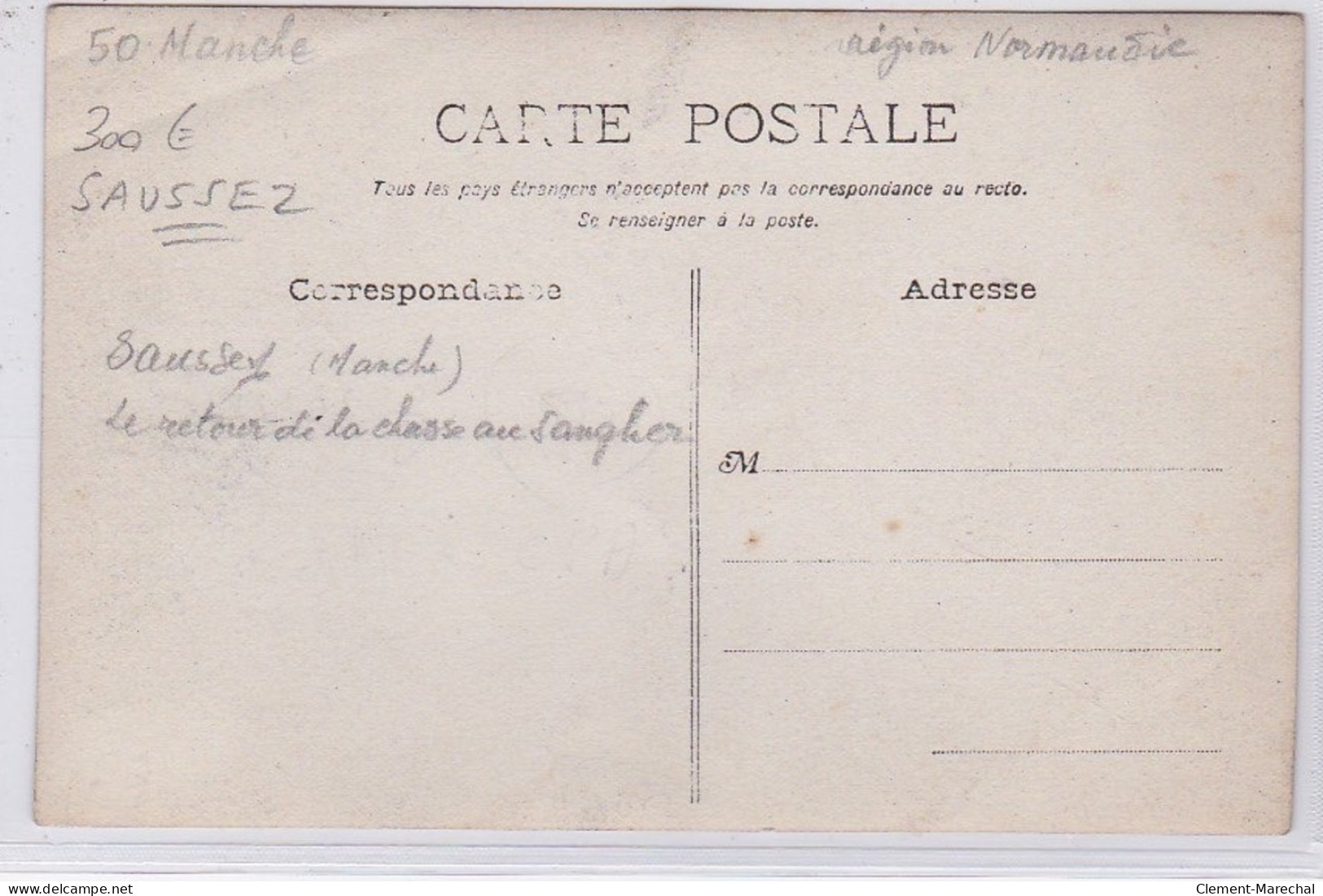 SAUSSEZ : Carte Photo Du Retour De La Chasse Au Sanglier - Très Bon état - Other & Unclassified