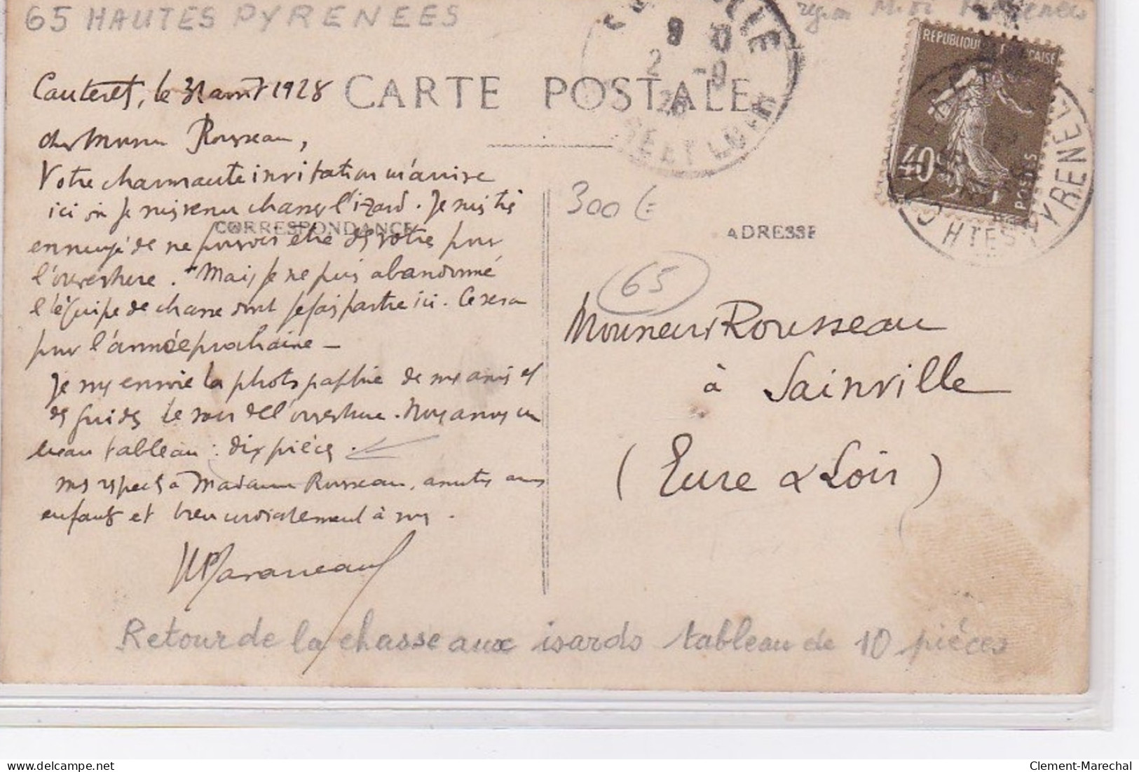 CAUTERET : Carte Photo D'un Retour De Chasse à L'isard En 1928 - Très Bon état - Altri & Non Classificati