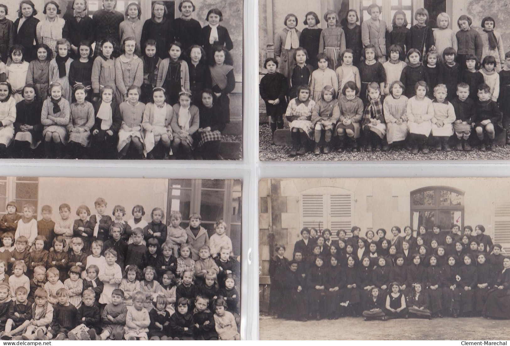 NANTEUIL LES MEAUX : lot de 21 cartes photo de l'école des filles (est jointe la pochette d'origine) - très bon état