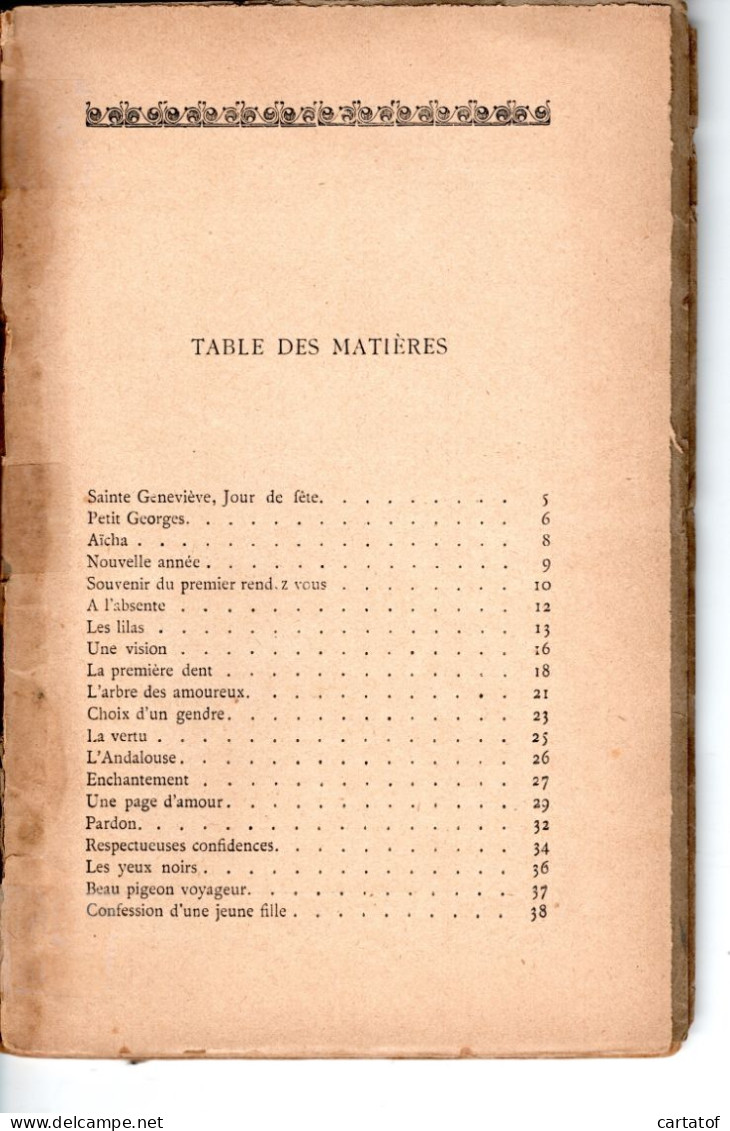 SOUVENIRS Et TENDRESSES Poésies GEORGES AMOUROUX . Edition 1899 - Otros & Sin Clasificación