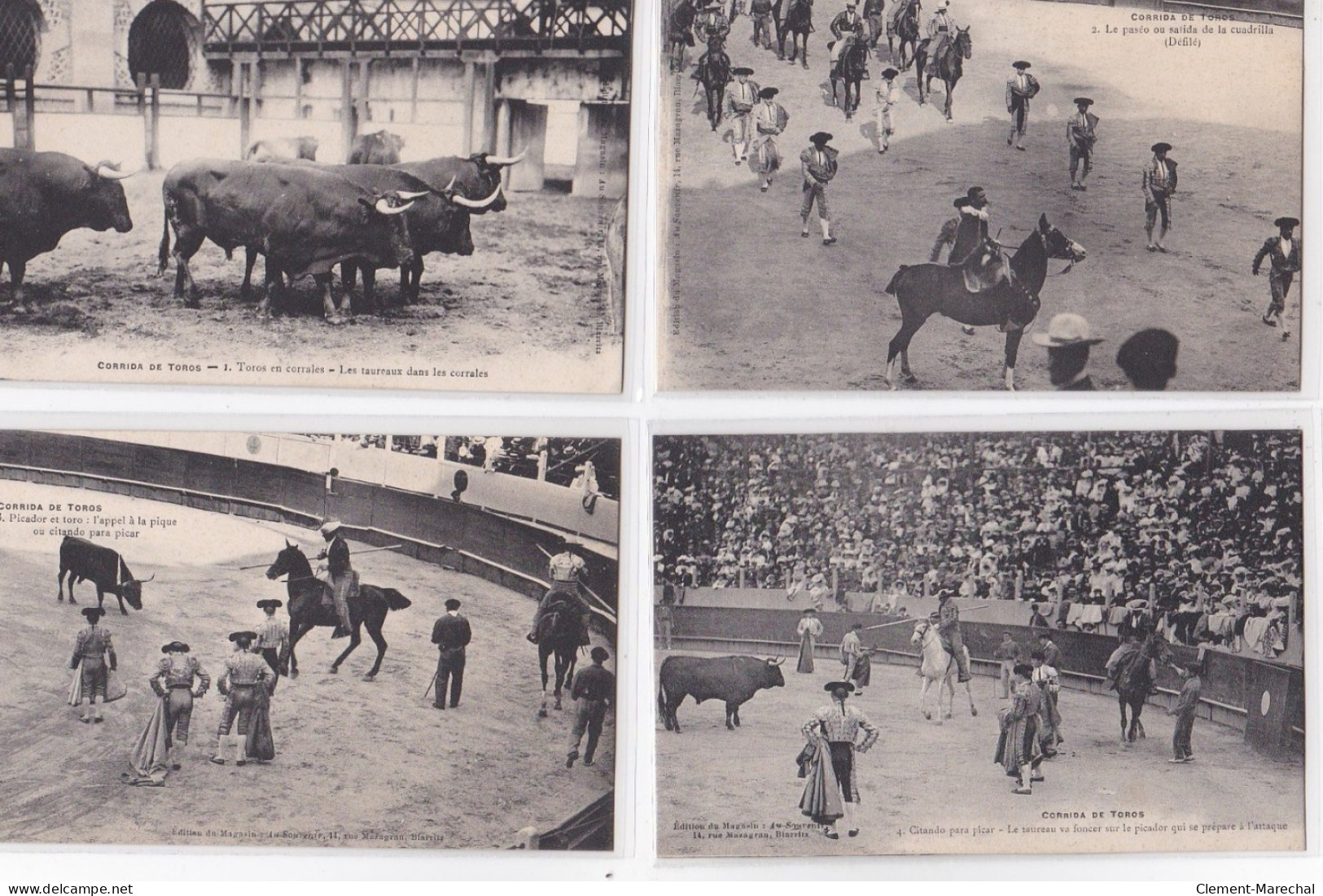 BIARRITZ : Série Complete De 24 Cpa "corrida De Toros" (tauromachie) - Très Bon état - Biarritz