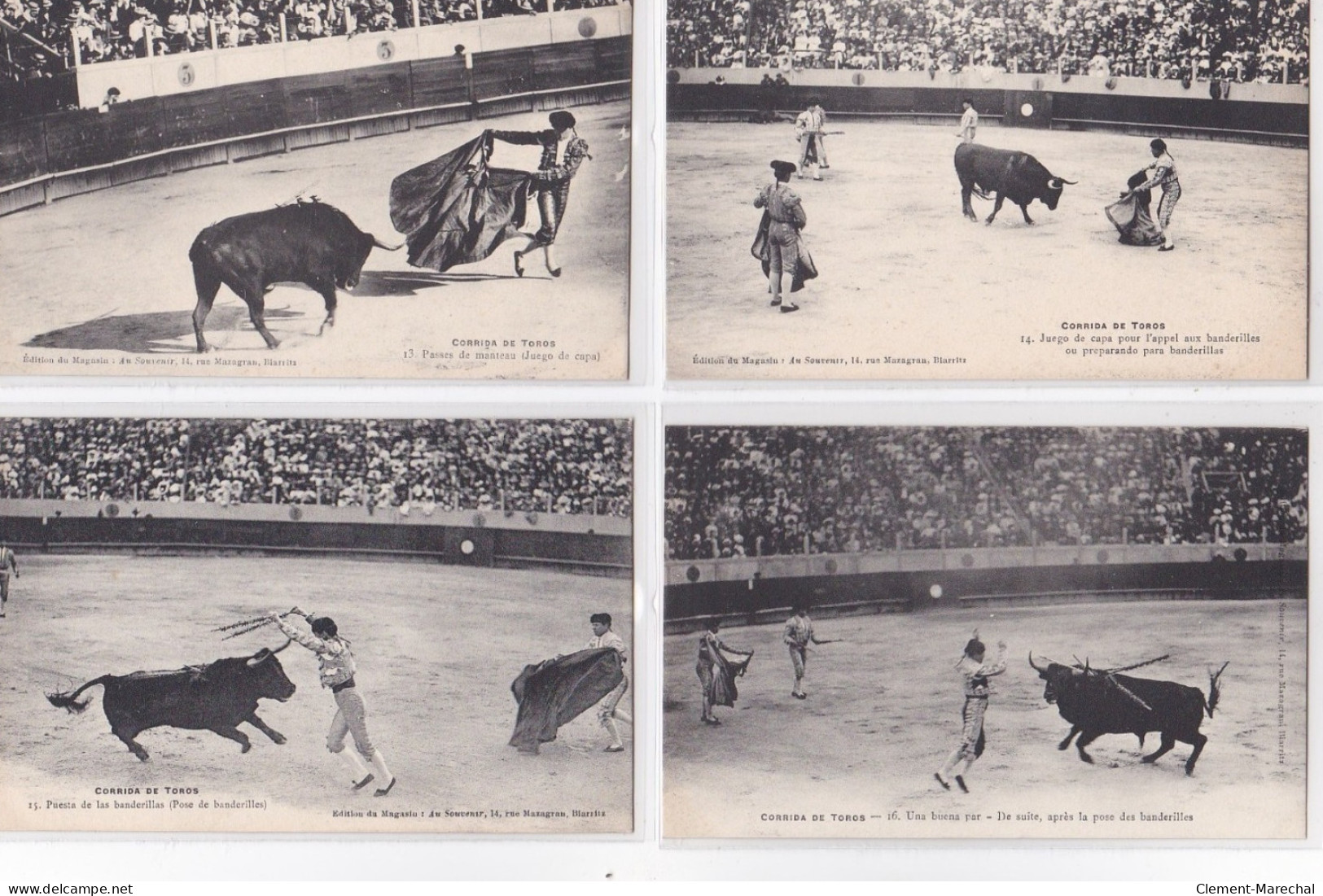 BIARRITZ : série complete de 24 cpa "corrida de Toros" (tauromachie) - très bon état