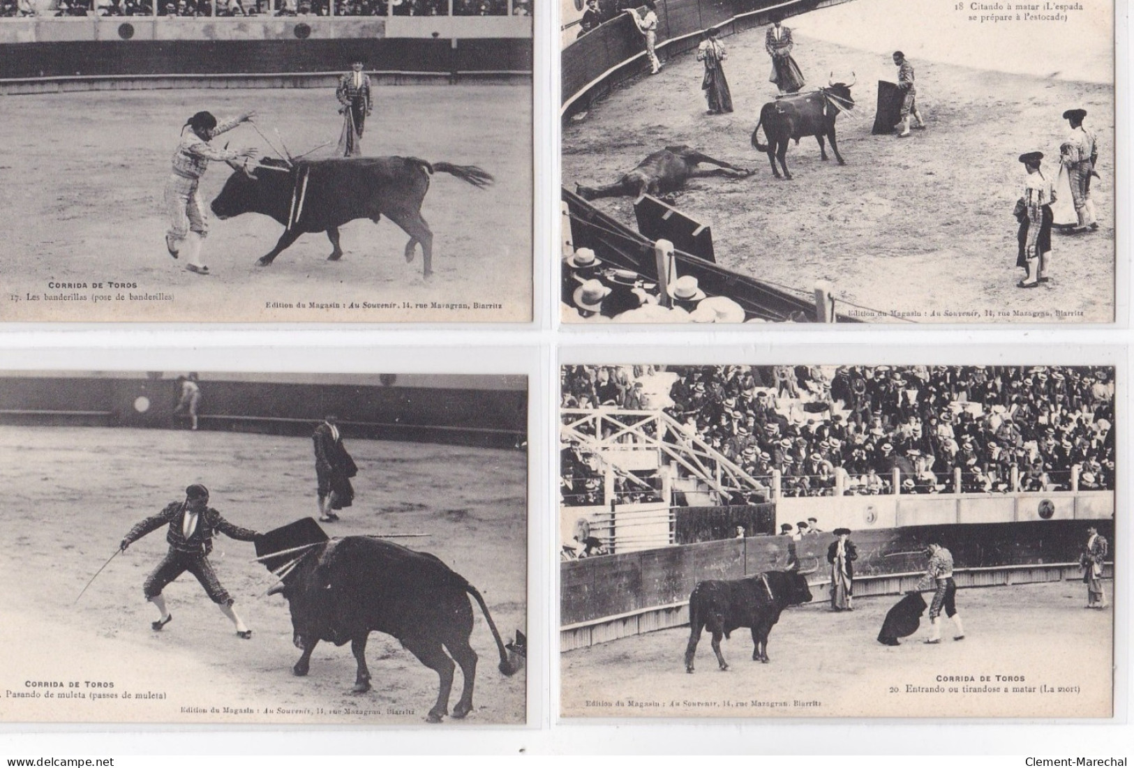 BIARRITZ : série complete de 24 cpa "corrida de Toros" (tauromachie) - très bon état