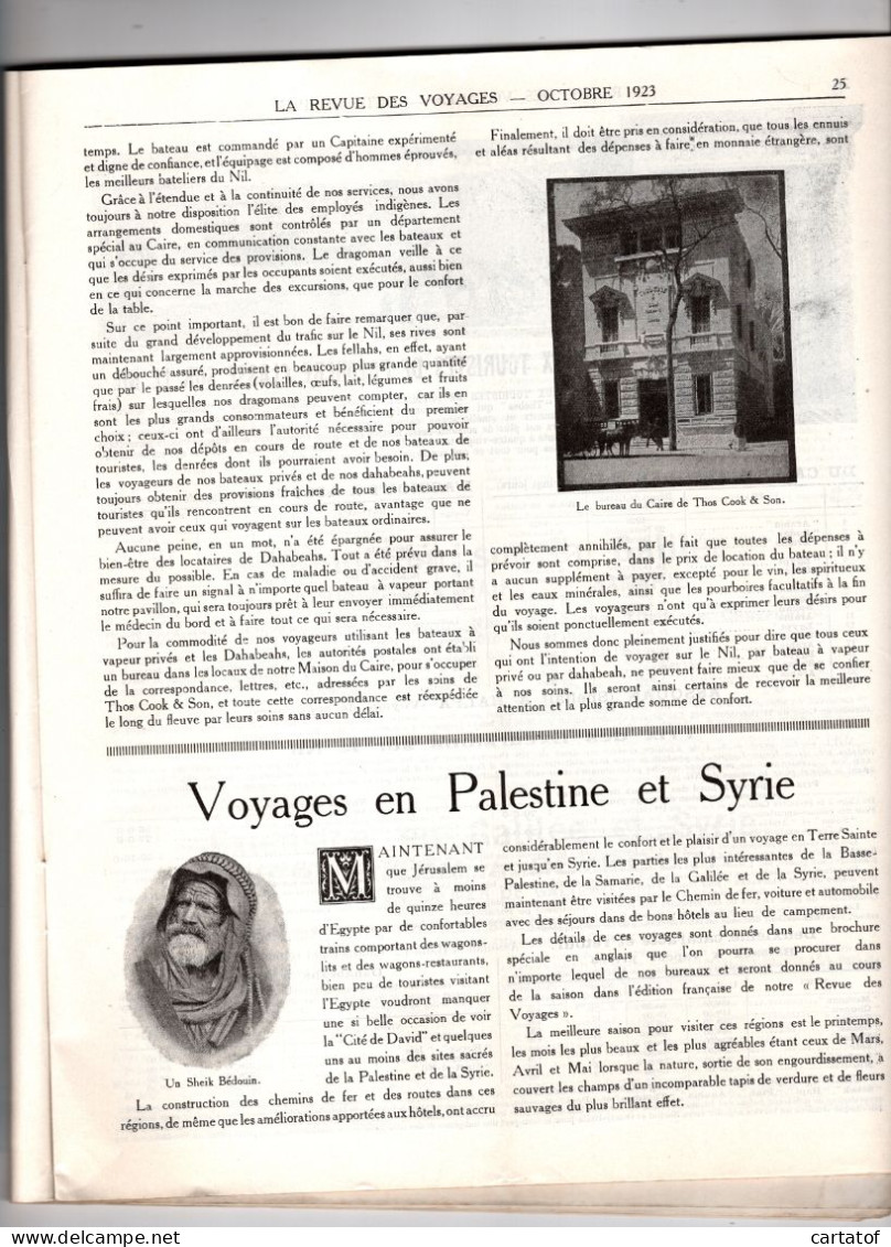 LA REVUE DES VOYAGES . Octobre 1923 N° 10 . THOS COOK & SONS PARIS . Tourisme . Les Ruines D'EDFOU - Toerisme
