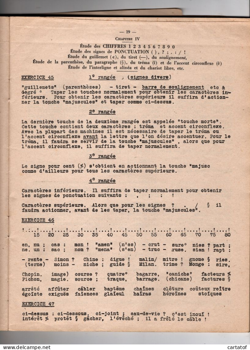 LA DACTYLOGRAPHIE METHODE DES DIX DOIGTS . Robert ROY 1947 . - Sonstige & Ohne Zuordnung